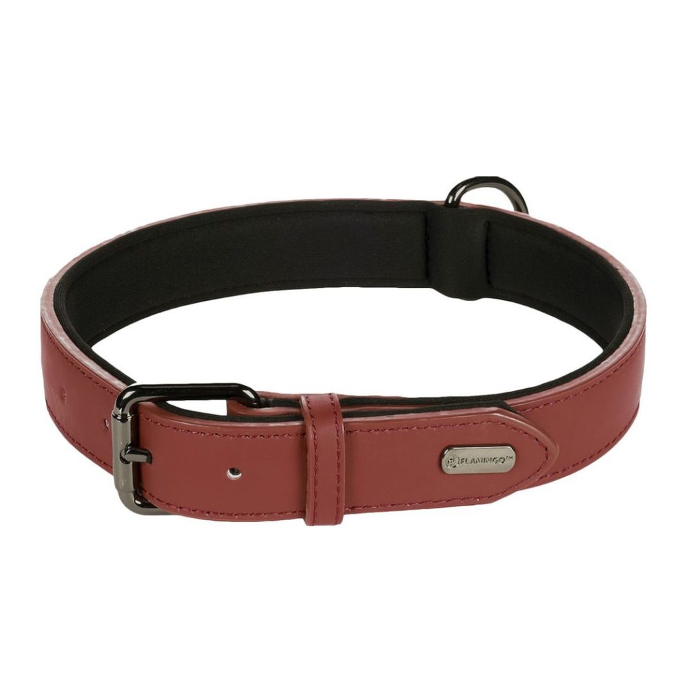 Kožený obojek Flamingo Binti červená | P53199