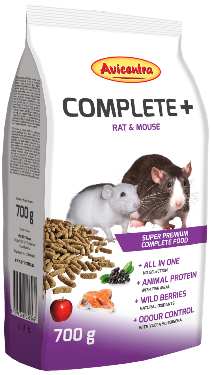 Krmivo Avicentra pro potkany a myši Complete+ 700 g