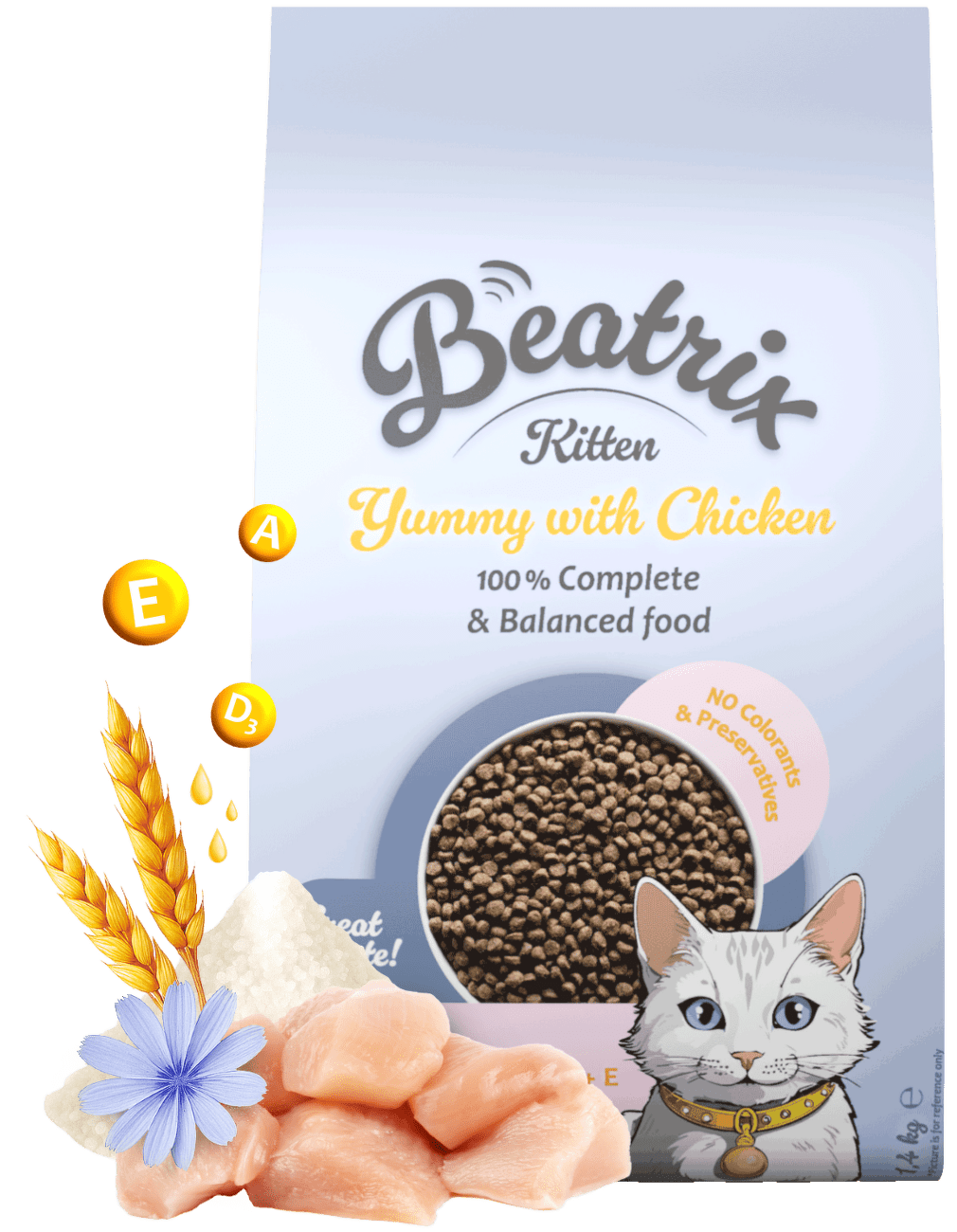 Krmivo Beatrix Kitten s kuřetem 1,4kg