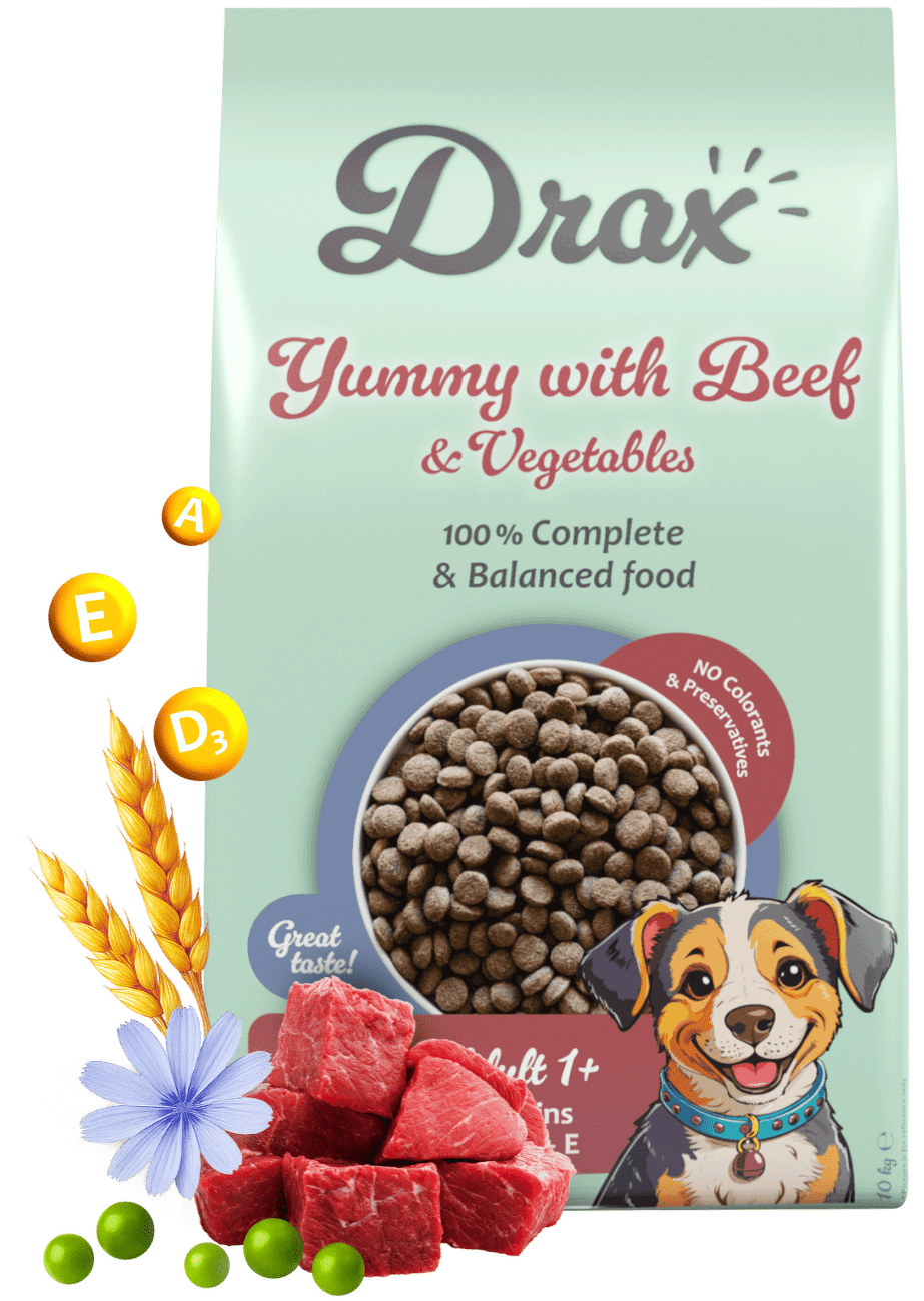 Krmivo Drax Adult Dog s hovězím a zeleninou 10kg