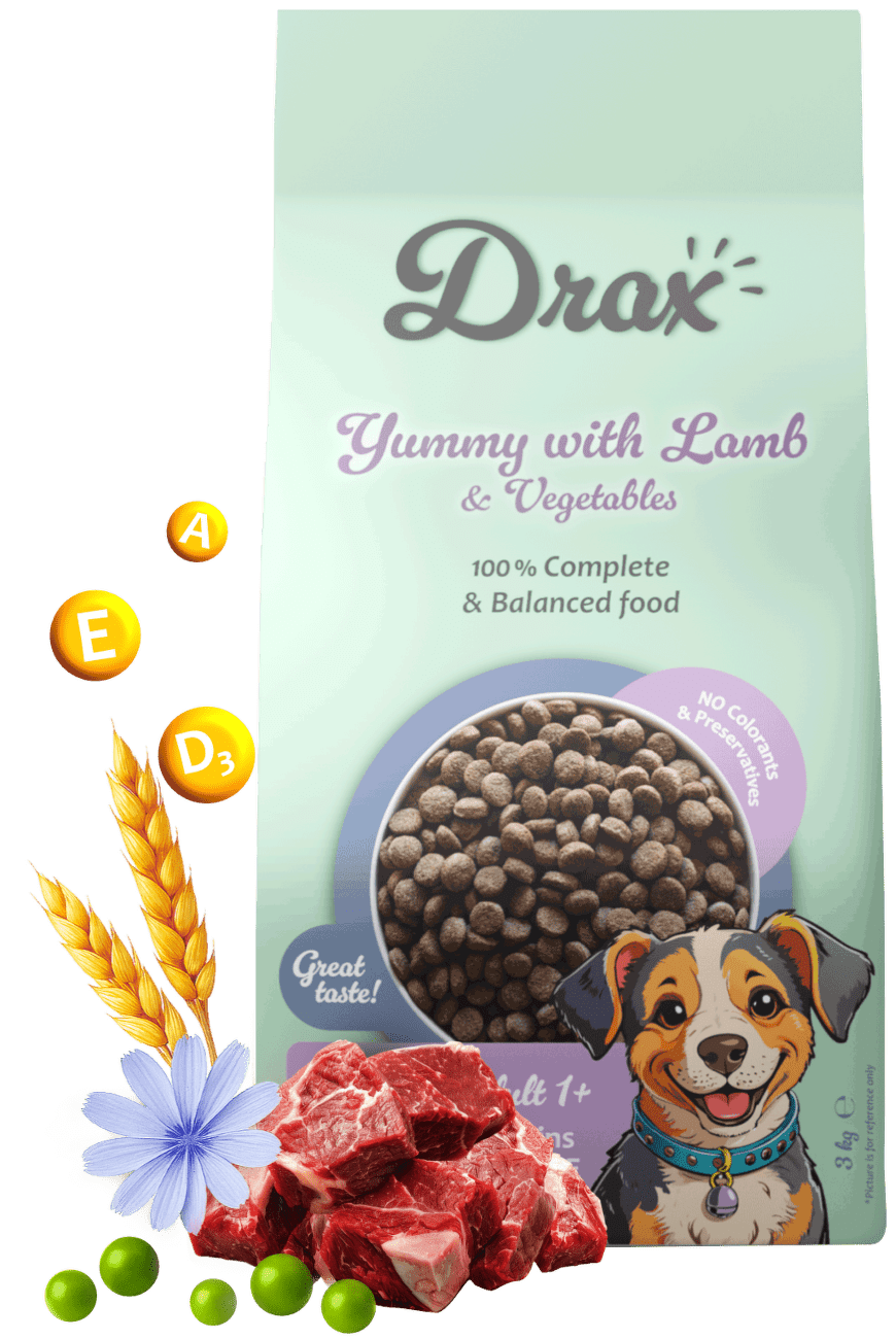 Krmivo Drax Adult Dog s jehněčím a zeleninou 3kg