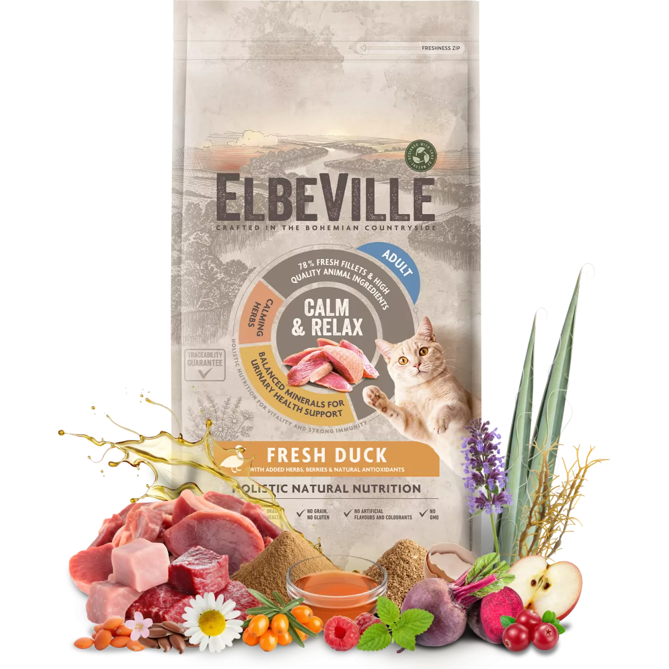 Krmivo ELBEVILLE Cat Adult Fresh Duck 4,8 kg