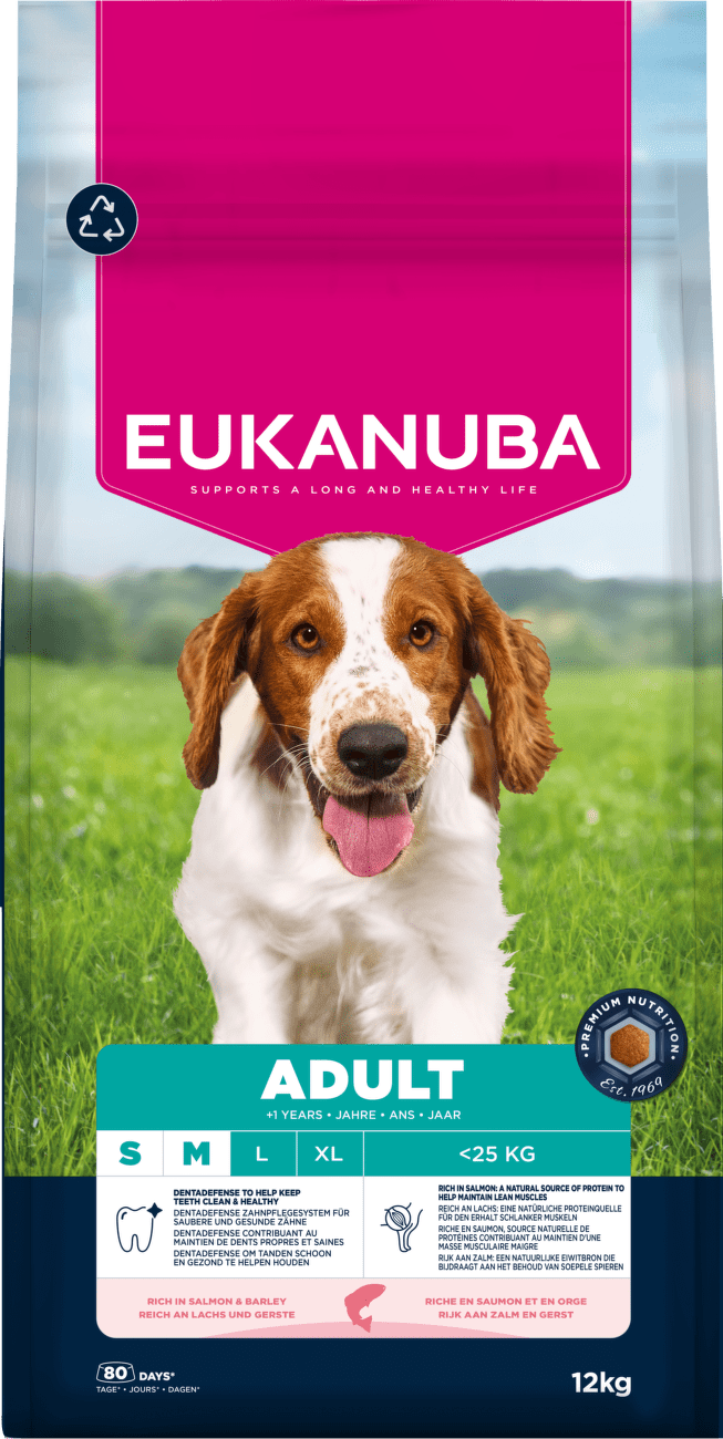 Krmivo Eukanuba Adult Small&Medium losos a ječmen 12kg