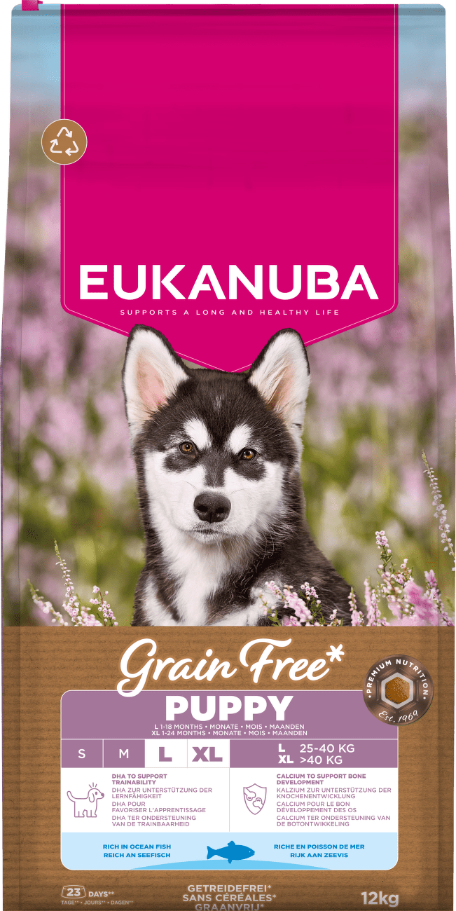 Krmivo Eukanuba Grain Free Puppy Large mořské ryby 12kg