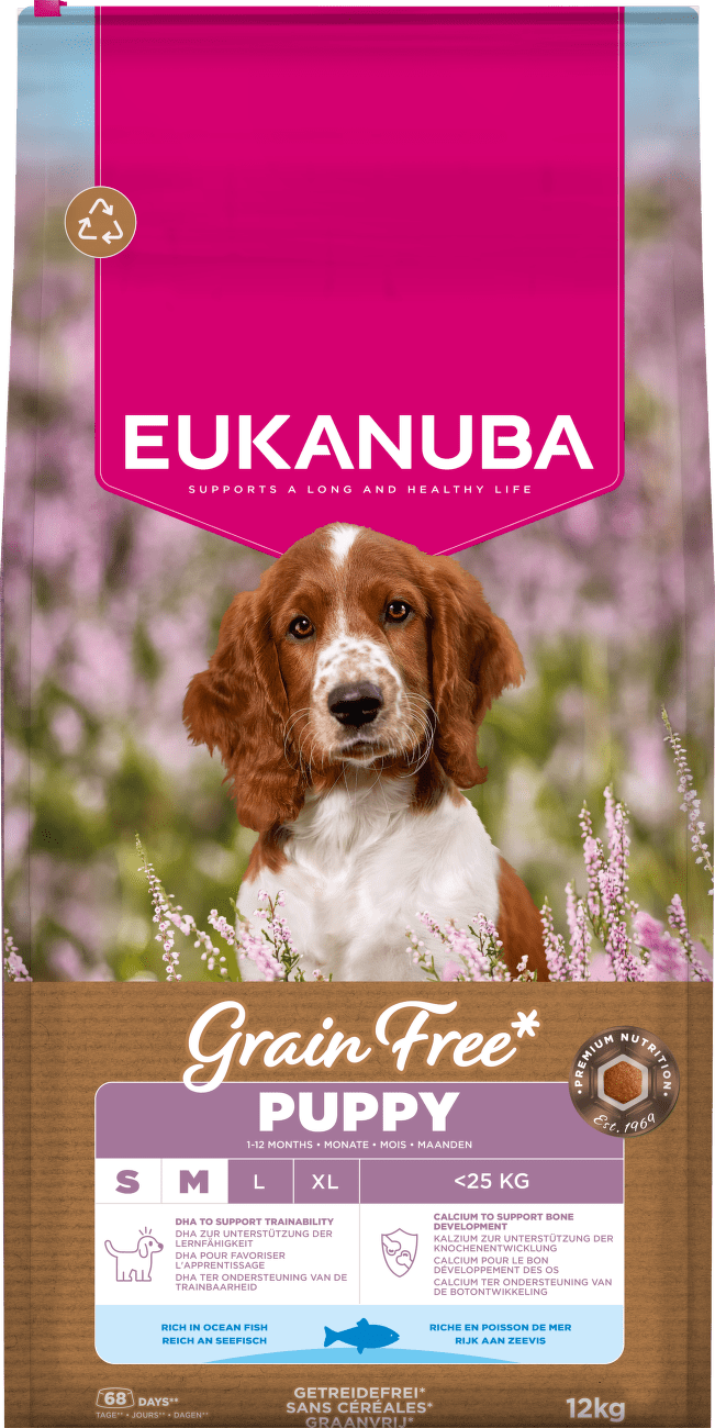 Krmivo Eukanuba Grain Free Puppy Small&Medium mořské ryby 12kg