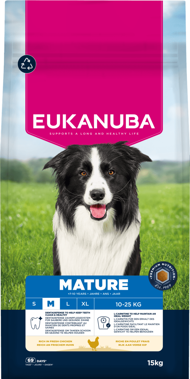 Krmivo Eukanuba Mature Medium s kuřecím 15kg