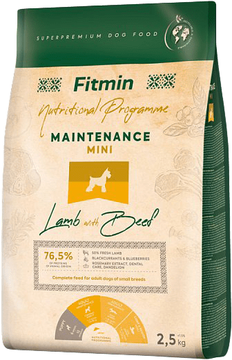 Krmivo Fitmin Adult Mini Maintenance Lamb with Beef 2,5 kg