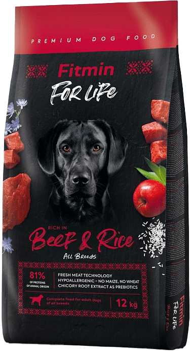 Krmivo Fitmin For Life Adult Beef & Rice 12 kg