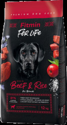 Krmivo Fitmin For Life Adult Beef & Rice 12 kg