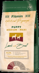 Krmivo Fitmin Puppy Medium Maxi Lamb with Beef 12 kg