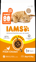 Krmivo IAMS Cat Adult Chicken 2kg + 500g zdarma