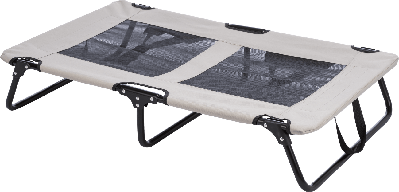 Lehátko se síťkou skládací pro psy Trixie 120 x 19 x 70 cm do 35 kg černošedé