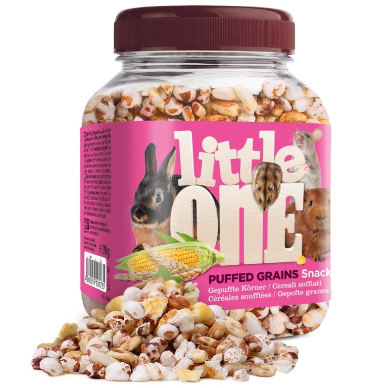 Little One pufované cereálie pamlsky pro hlodavce 70g