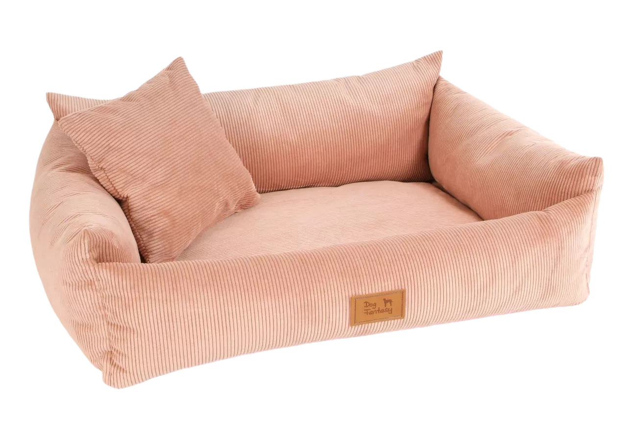 Luxusní pelíšek pro psy Dog Fantasy Sofa Haven starorůžový 120×85 cm