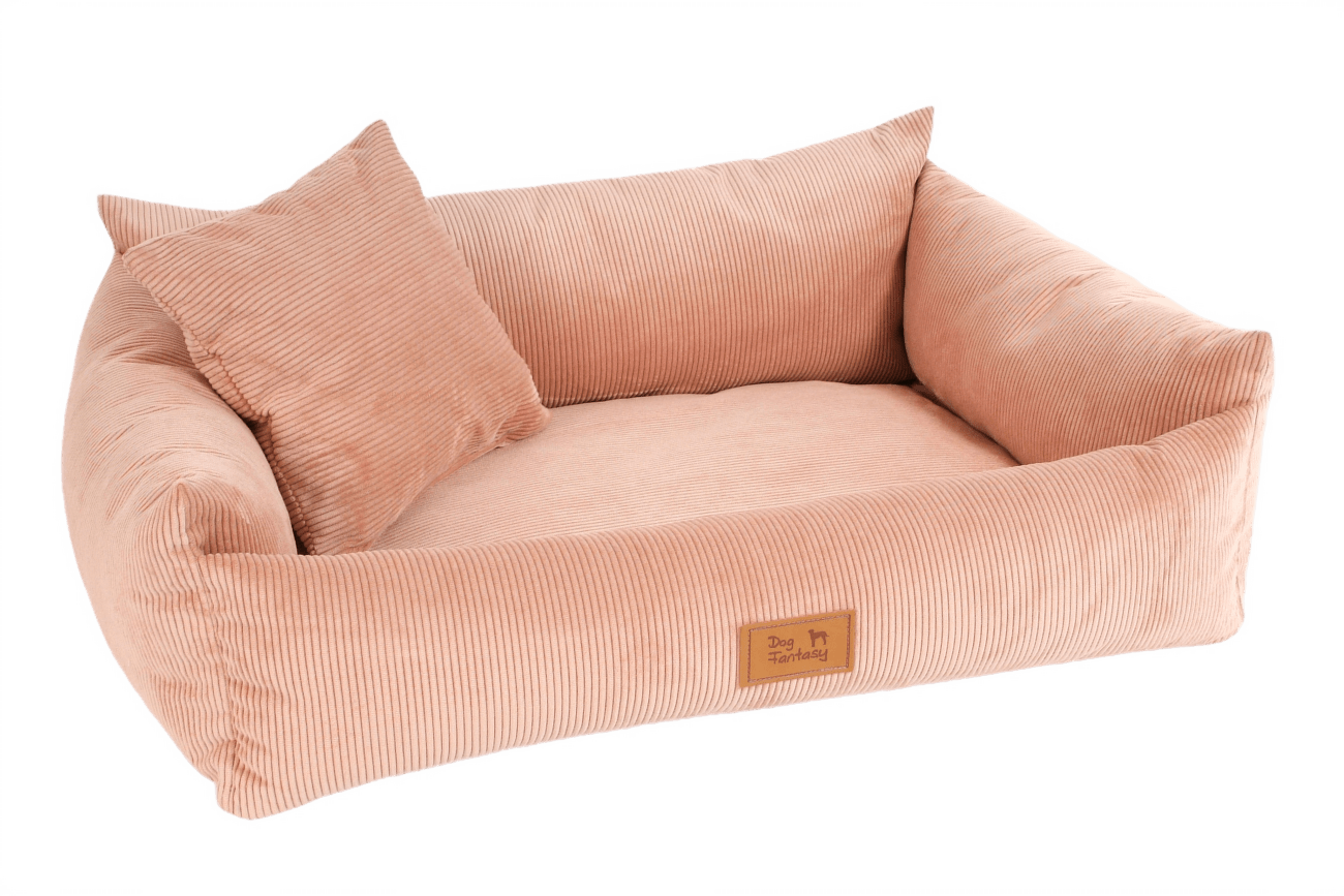 Luxusní pelíšek pro psy Dog Fantasy Sofa Haven starorůžový 76×58 cm