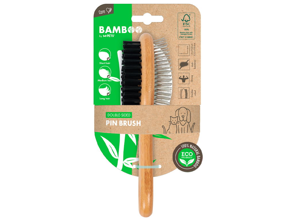 M-Pets Bamboo kartáč oboustranný