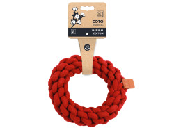 M-Pets Coto bavlněná hračka – kruh červený 18 cm