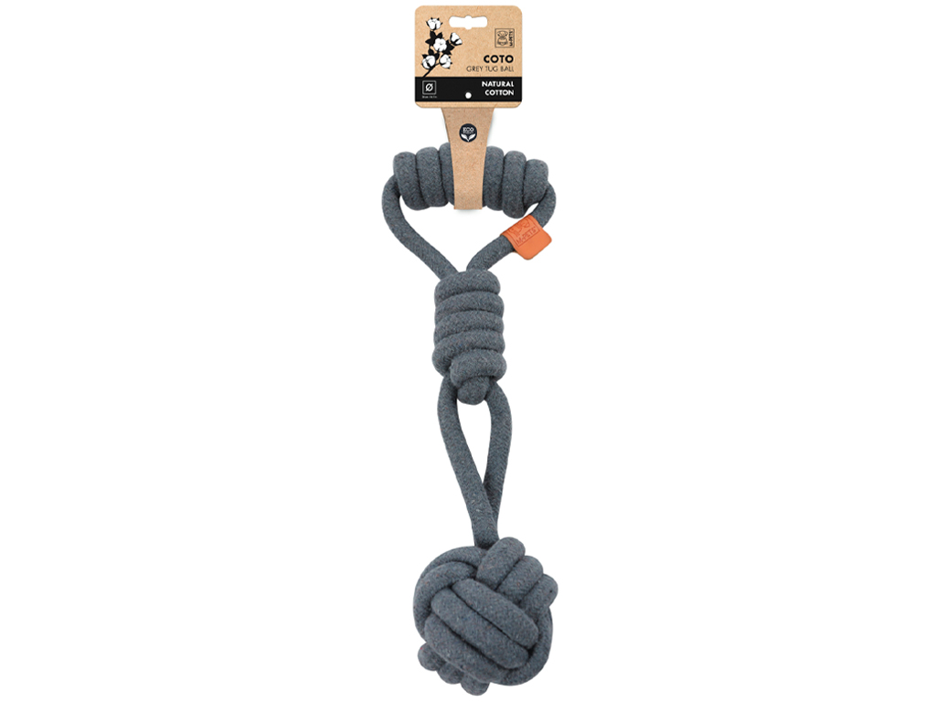 M-Pets Coto bavlněná hračka – uzel šedý 36 cm