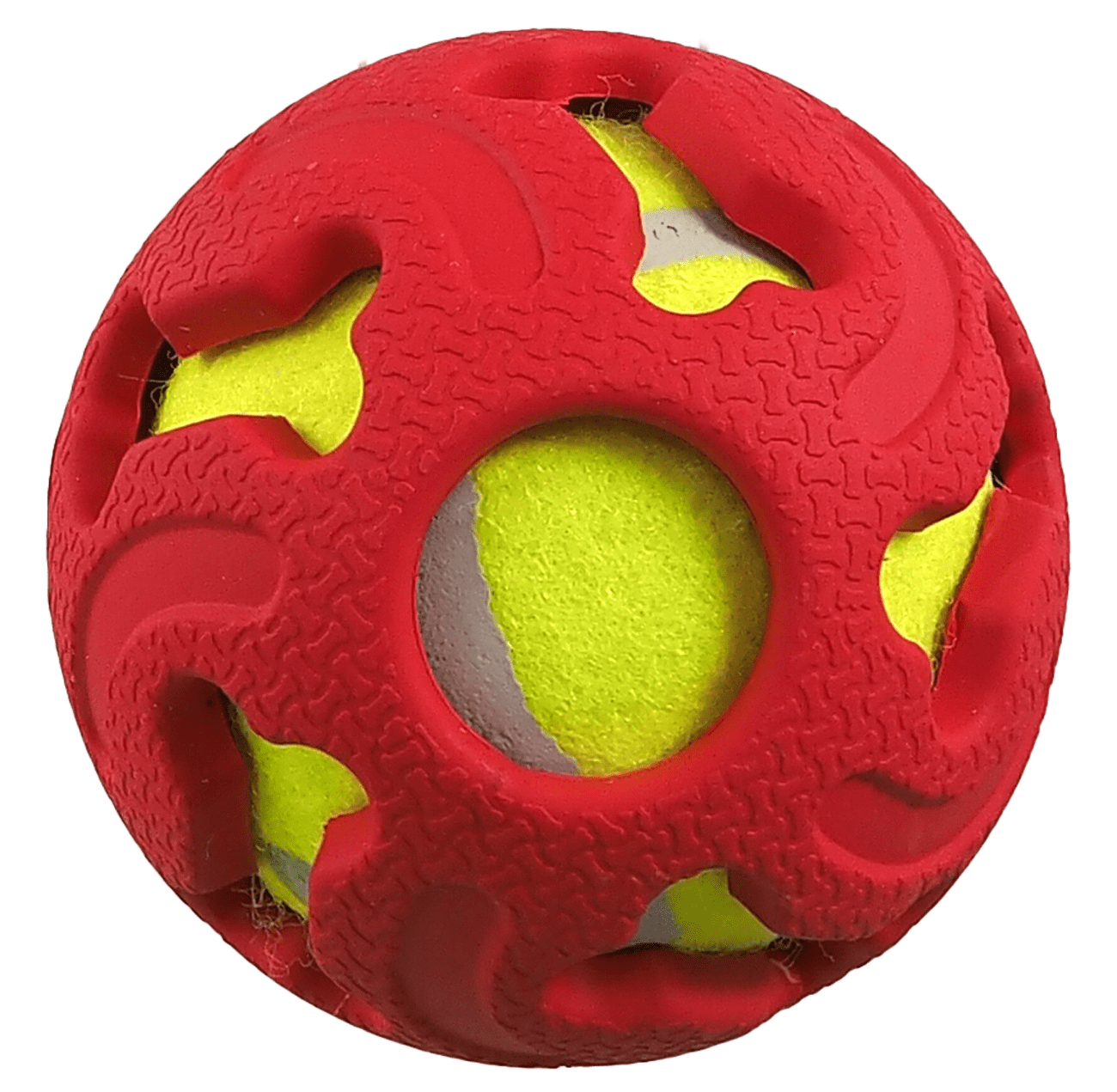 Míček Dog Fantasy gumový s tenisákem červený 7,5cm