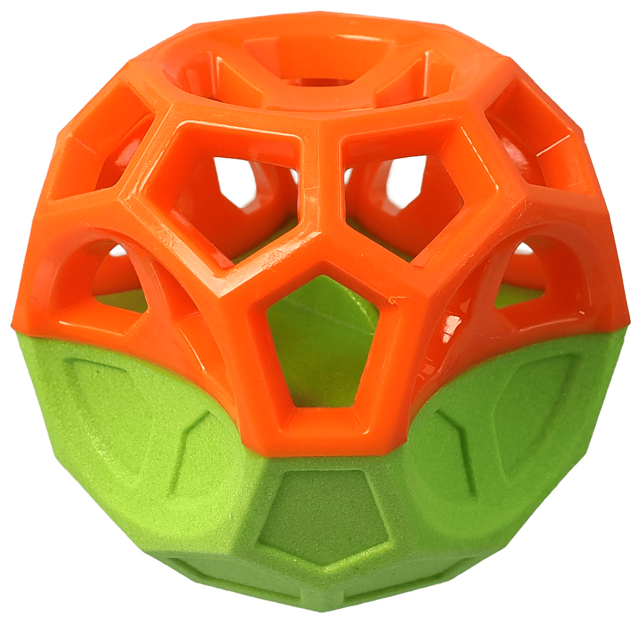 Míček Dog Fantasy s geometrickými obrazci oranžovo-zelený 8,5cm