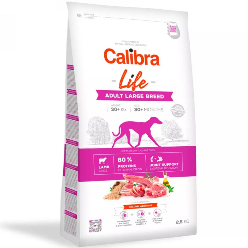Minimální trvanlivost do 7.8. 2026: Calibra Dog Life Adult Large Breed Lamb 2,5 kg | P59634
