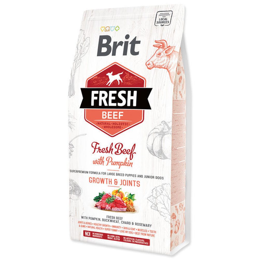 Minimální trvanlivost do 8.7. 2026: Brit Fresh Beef & Pumpkin Puppy Large Bones & Joints 2,5 kg | P59681