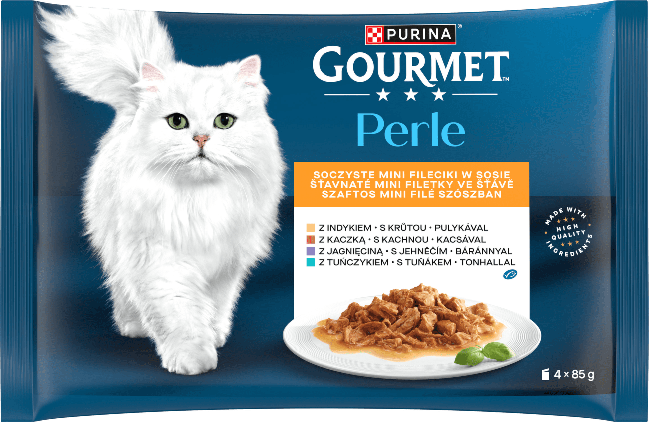 Multipack Gourmet Perle minifiletky krůta/tuňák/kachna/jehněčí ve šťávě 4x85g