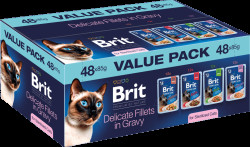 Multipack kapsiček Brit Premium by Nature ve šťávě pro kastrované kočky 48x85 g