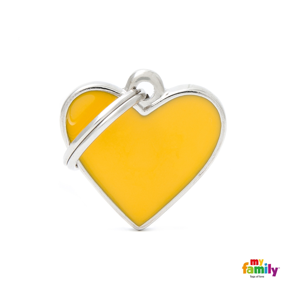 My Family Známka Basic Handmade – srdce malé žluté