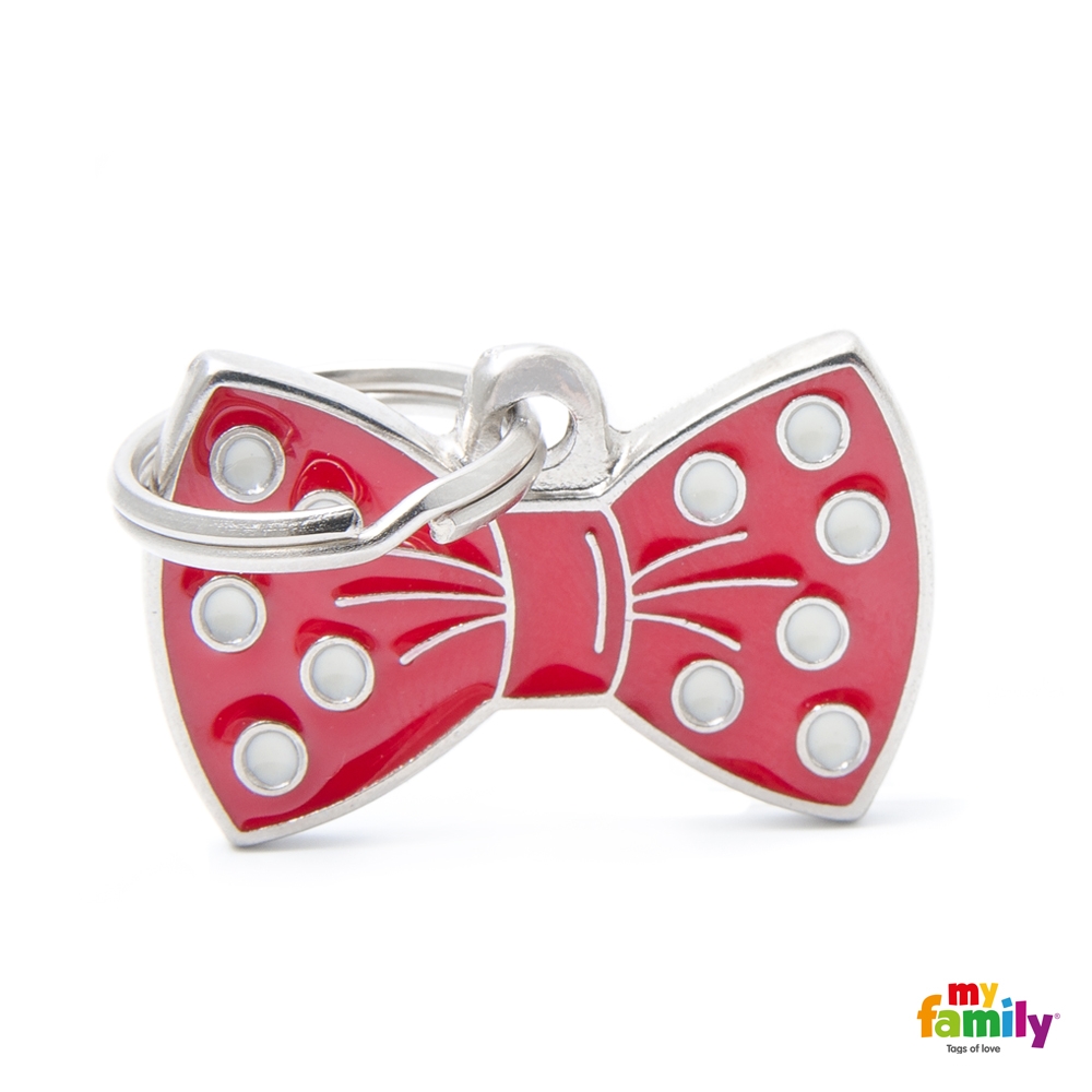 My Family Známka Charms - mašle červená