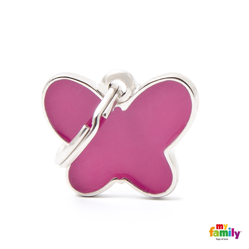 My Family Známka Charms motýl růžový