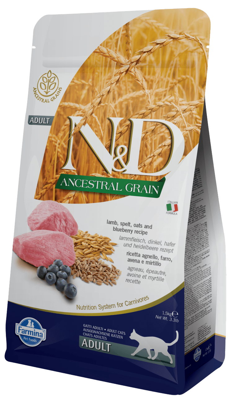 N&D Ancestral Grain Cat Adult Lamb & Blueberry 1,5kg