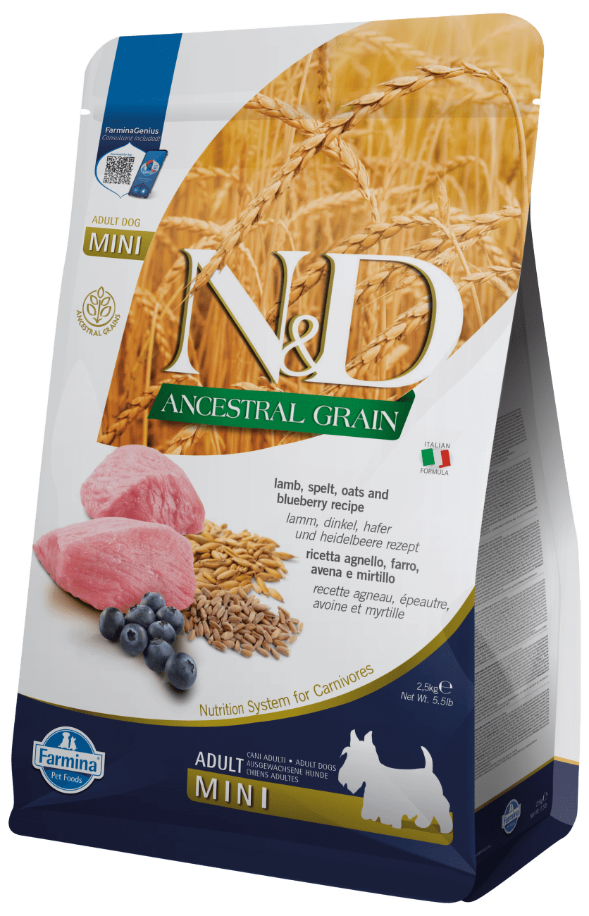 N&D Ancestral Grain Dog Adult Lamb & Blueberry Mini 2,5kg