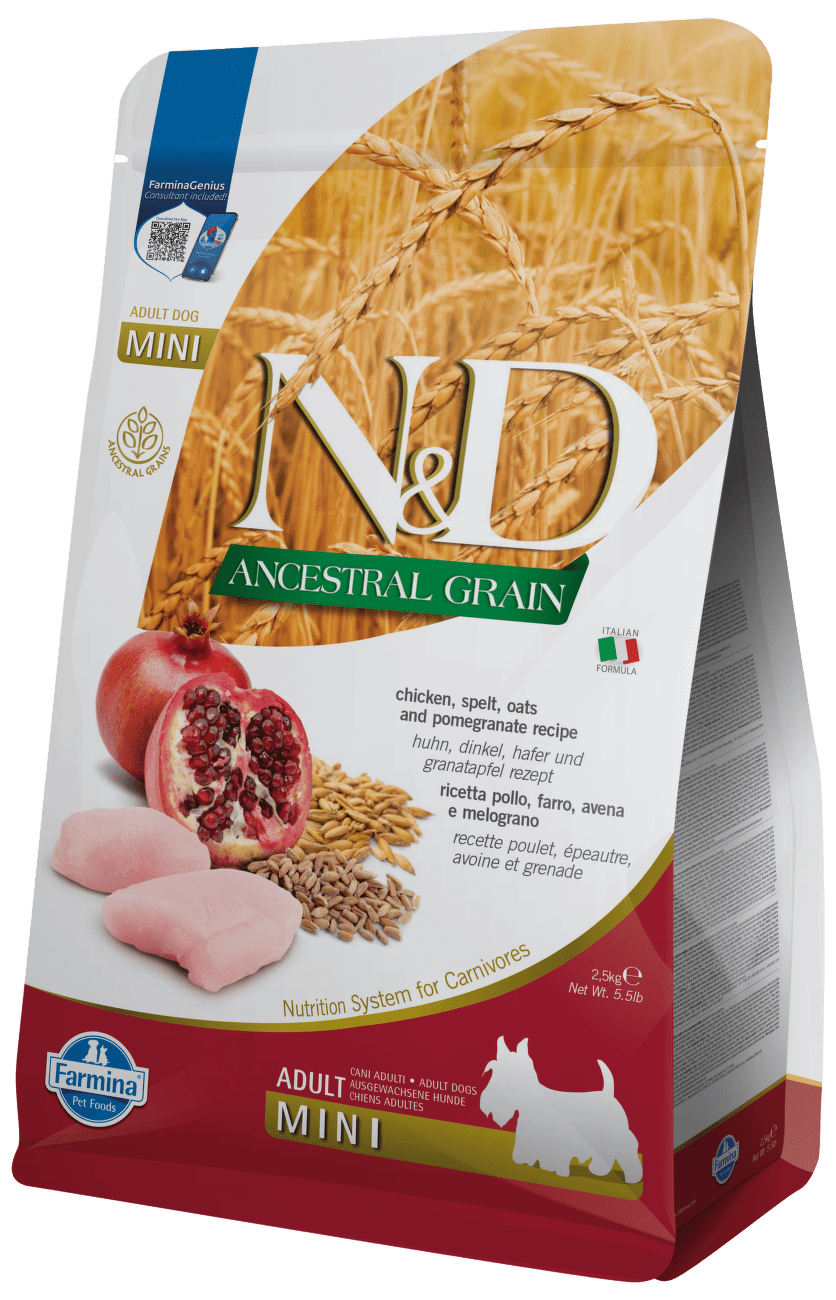N&D Ancestral Grain Dog Adult Mini Chicken & Pomegranate 2,5kg