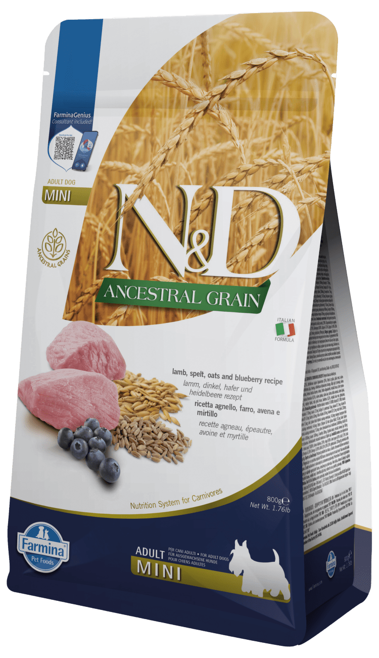 N&D Ancestral Grain Dog Adult Mini Lamb & Blueberry 800g