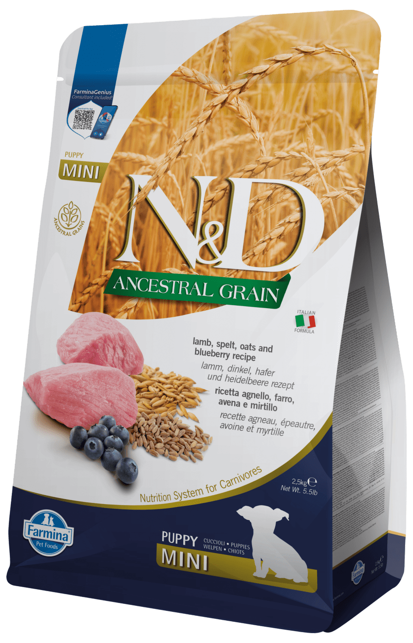 N&D Ancestral Grain Dog Puppy Mini Lamb & Blueberry 2,5kg