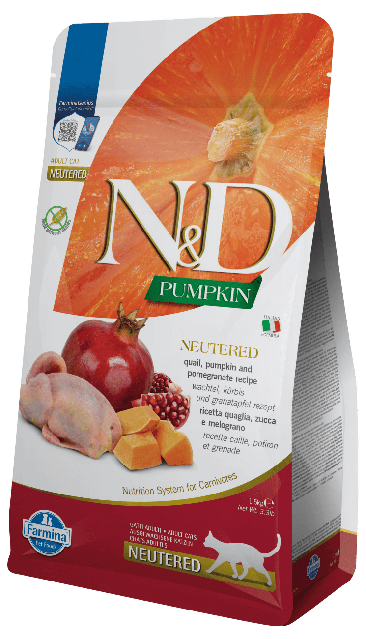 N & D GF Pumpkin CAT NEUTERED Quail & Pomegranate 1,5kg