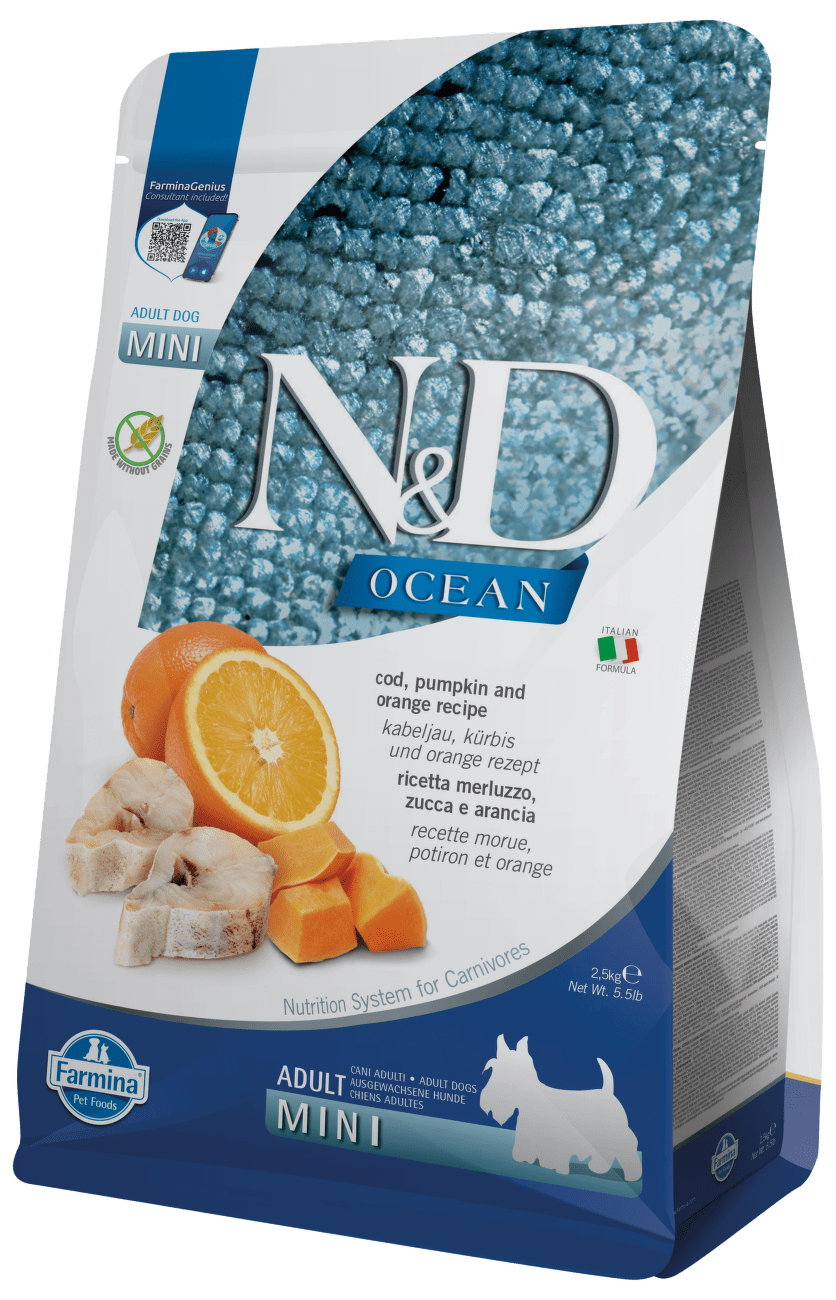 N&D Ocean Dog Adult Mini Codfish&Pumpkin&Orange 2,5kg