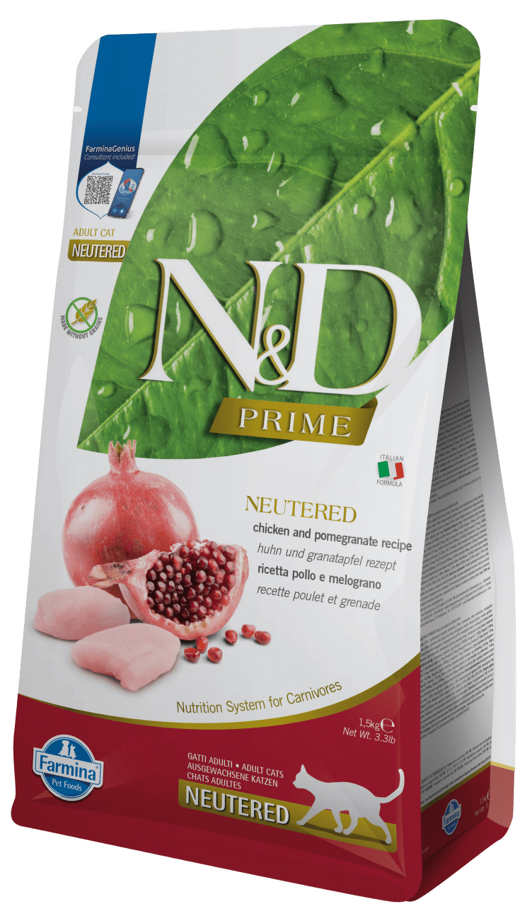 N&D Prime Cat Neutered Chicken & Pomegranate 1,5kg