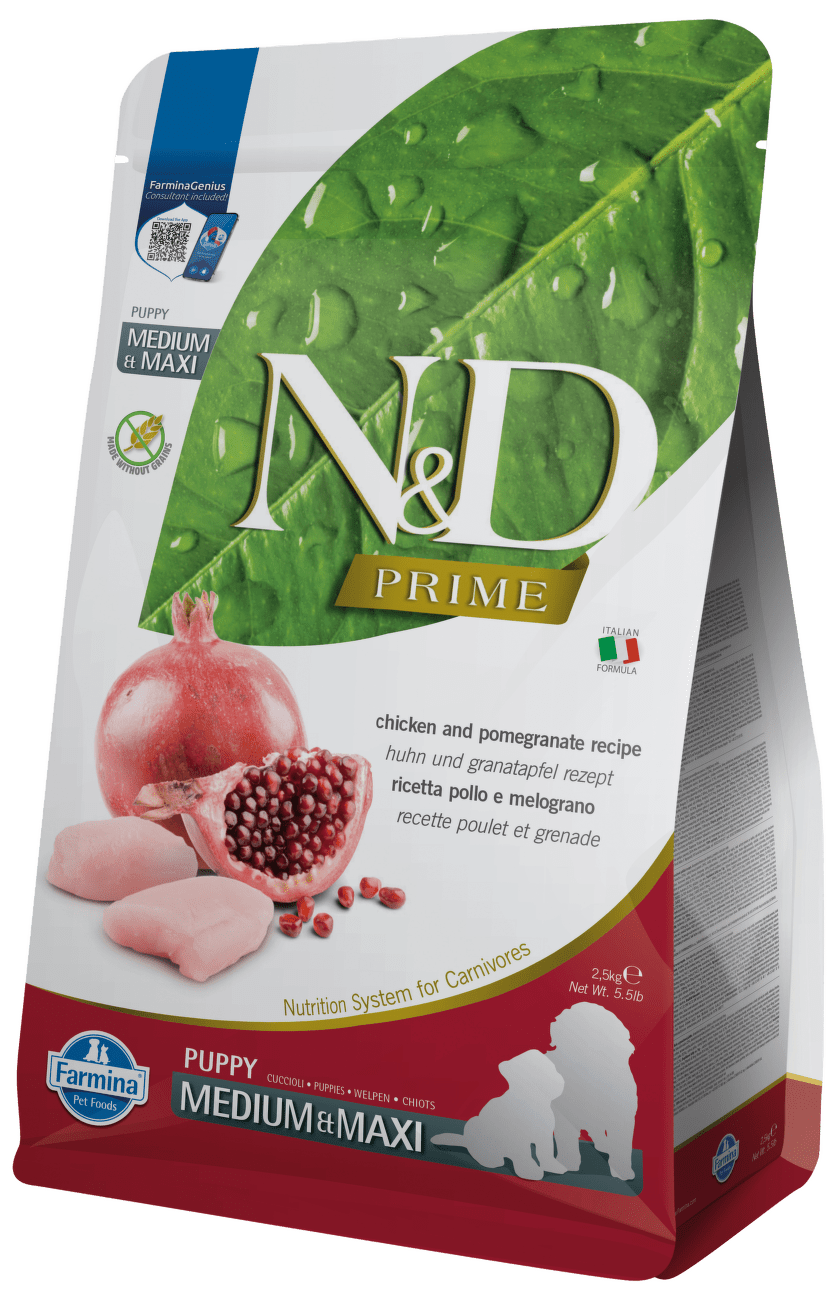 N&D Prime Dog Puppy Medium/Maxi Chicken&Pomegranate 2,5kg