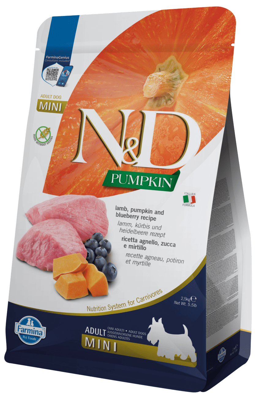 N&D Pumpkin Dog Adult Lamb & Blueberry Mini 2,5kg