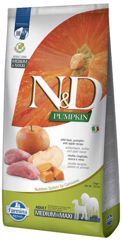 N&D Pumpkin Dog Adult M/L Boar & Apple 12kg