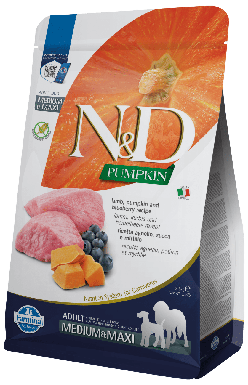N&D Pumpkin Dog Adult M/L Lamb & Blueberry 2,5kg