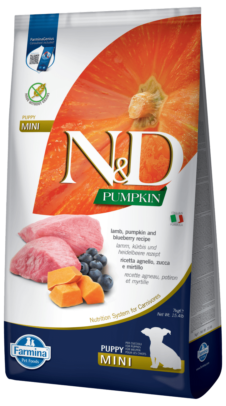 N&D Pumpkin Dog Puppy Mini Lamb & Blueberry 7kg