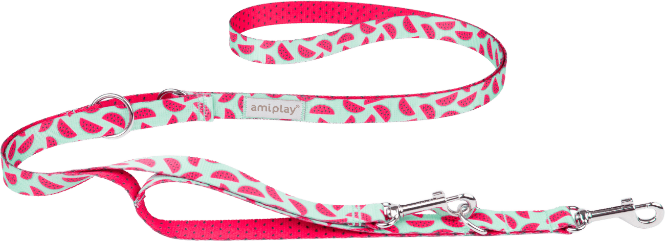 Nastavitelné vodítko Amiplay BeHappy 7v1 Watermelon L 100–200 cm × 2,5 cm