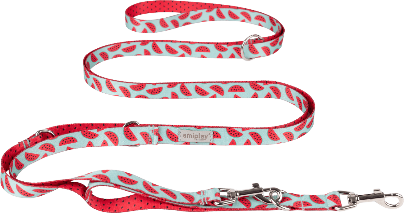 Nastavitelné vodítko Amiplay BeHappy 8v1 Watermelon L 200–400 cm × 2,5 cm
