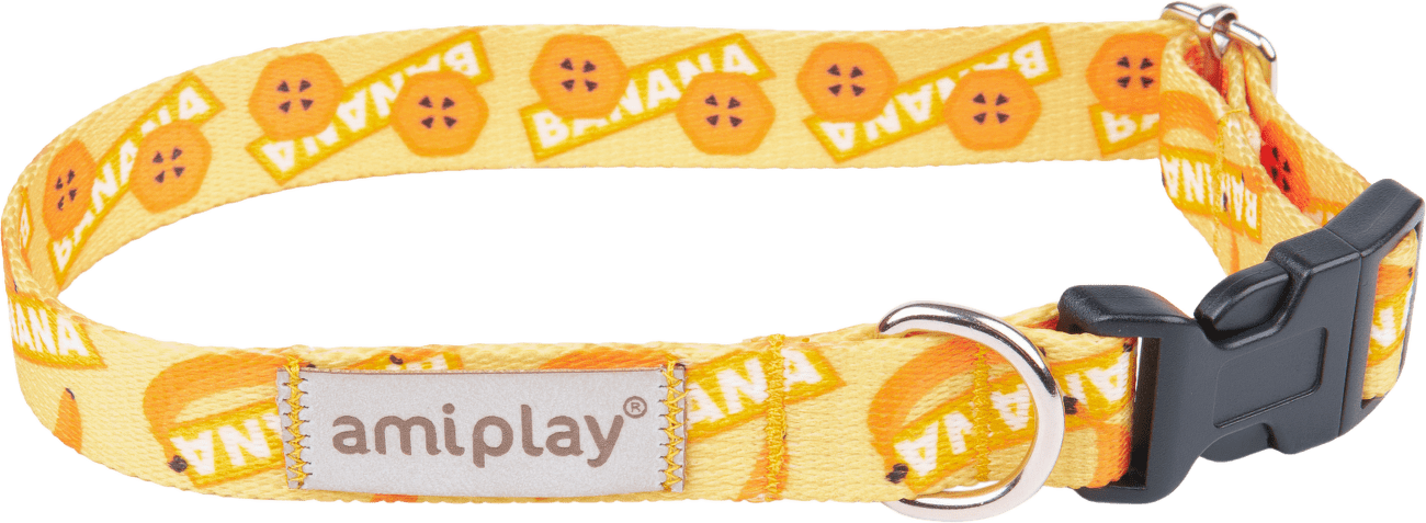 Nastavitelný obojek Amiplay BeHappy Banana XL 45–70 cm × 2,5 cm