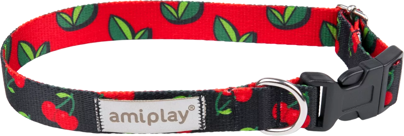 Nastavitelný obojek Amiplay BeHappy Cherry XL 45–70 cm × 2,5 cm