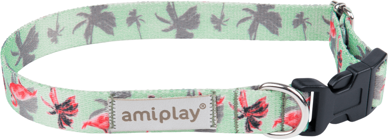 Nastavitelný obojek Amiplay BeHappy Flamingo M 25–40 cm × 2 cm
