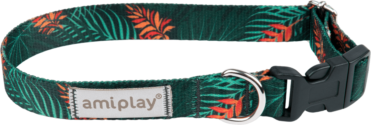 Nastavitelný obojek Amiplay BeHappy Jungle M 25–40 cm × 2 cm